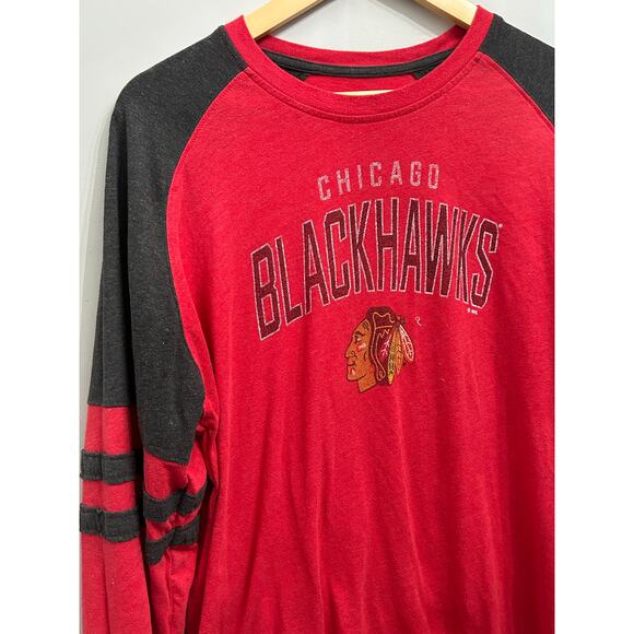 Chicago Blackhawks NHL Vintage Style Raglan Long Sleeve Shirt Large - Picture 4 of 5